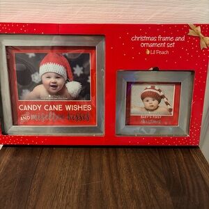 Lil Peach New! Christmas Frame and Ornament Set